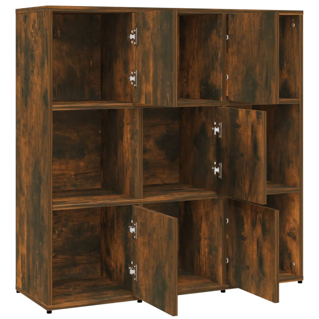 vidaXL Bibliothèque chêne fumé 90x30x90 cm Bois d'ingénierie