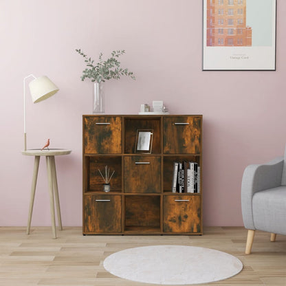 vidaXL Bibliothèque chêne fumé 90x30x90 cm Bois d'ingénierie