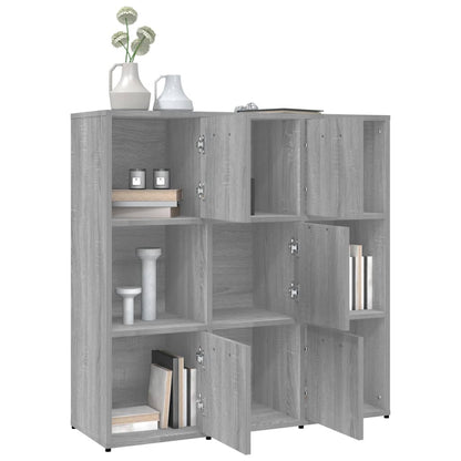 vidaXL Bücherregal Grau Sonoma 90x30x90 cm Holzwerkstoff
