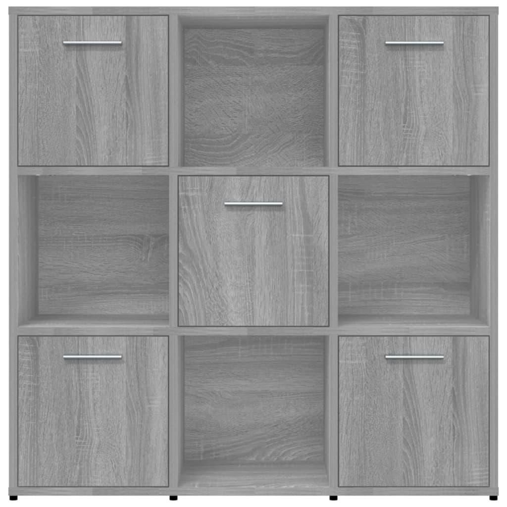vidaXL Bücherregal Grau Sonoma 90x30x90 cm Holzwerkstoff