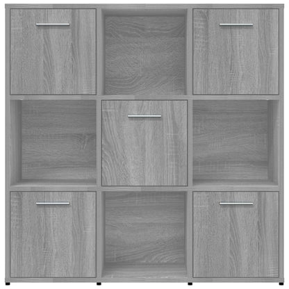 vidaXL Bücherregal Grau Sonoma 90x30x90 cm Holzwerkstoff