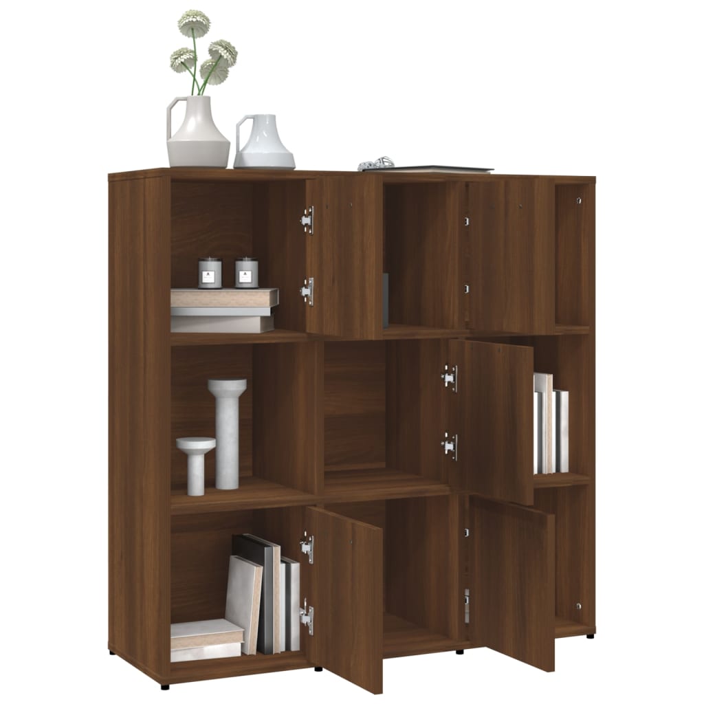 vidaXL Bücherregal Braun Eichen-Optik 90x30x90 cm Holzwerkstoff