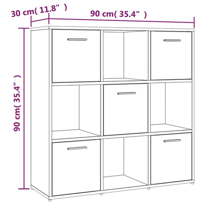 vidaXL Bücherregal Braun Eichen-Optik 90x30x90 cm Holzwerkstoff
