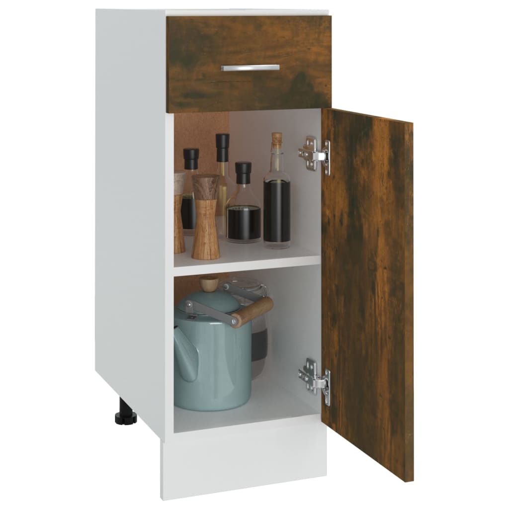 vidaXL Meuble bas avec tiroir Lyon Chêne fumé 30x46x81,5 cm