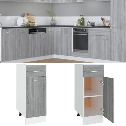 vidaXL Unterschrank mit Schublade Lyon Grau Sonoma 30x46x81,5 cm