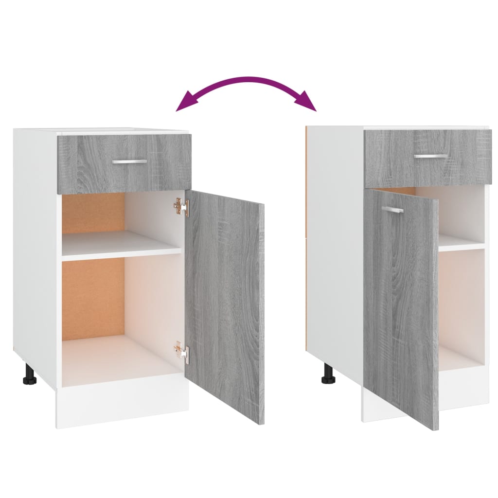 vidaXL Unterschrank mit Schublade Lyon Grau Sonoma 40x46x81,5 cm