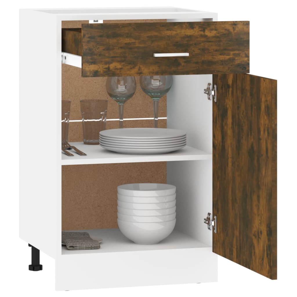 vidaXL Unterschrank mit Schublade Lyon Räuchereiche 50x46x81,5 cm