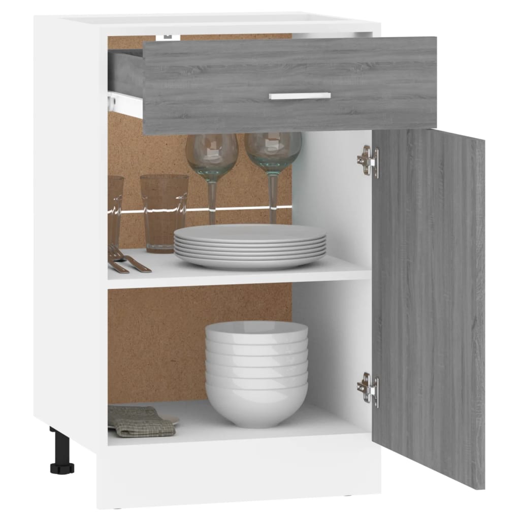 vidaXL Unterschrank mit Schublade Lyon Grau Sonoma 50x46x81,5 cm