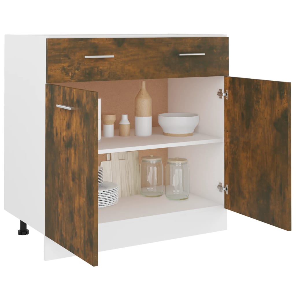 vidaXL Unterschrank mit Schublade Lyon Räuchereiche 80x46x81,5 cm