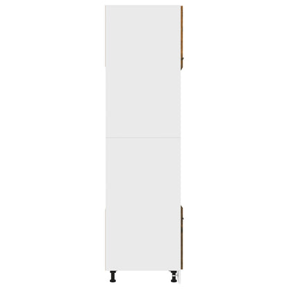 vidaXL Mikrowellenumbauschrank Lyon Räuchereiche 60x57x207 cm Holzwerkstoff
