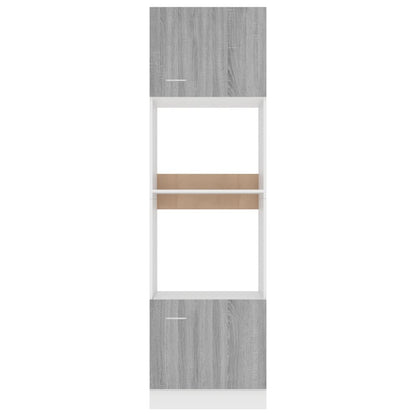 vidaXL Mikrowellenumbauschrank Lyon Grau Sonoma 60x57x207 cm Holzwerkstoff