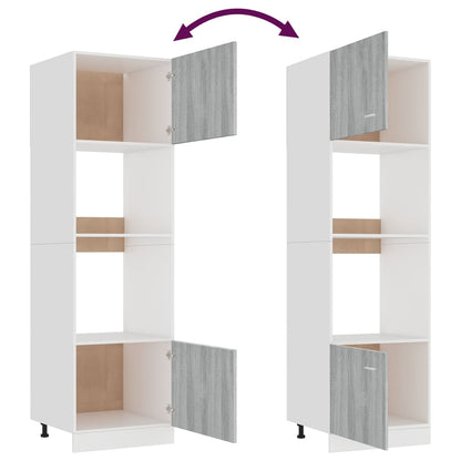 vidaXL Mikrowellenumbauschrank Lyon Grau Sonoma 60x57x207 cm Holzwerkstoff