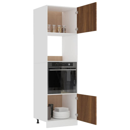 vidaXL Mikrowellenumbauschrank Lyon Braun Eichen-Optik 60x57x207 cm