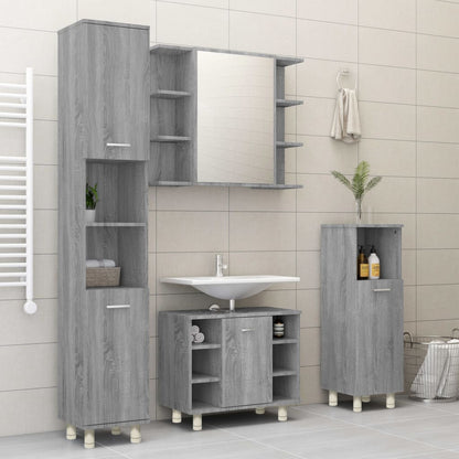 vidaXL Meuble de salle de bain gris Sonoma 30x30x95 cm en bois d'ingénierie
