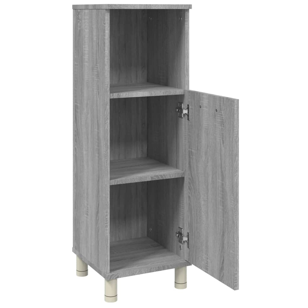 vidaXL Meuble de salle de bain gris Sonoma 30x30x95 cm en bois d'ingénierie