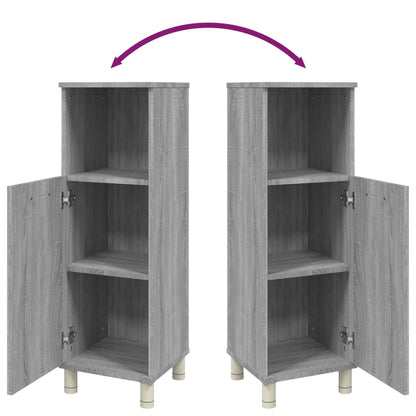 vidaXL Meuble de salle de bain gris Sonoma 30x30x95 cm en bois d'ingénierie