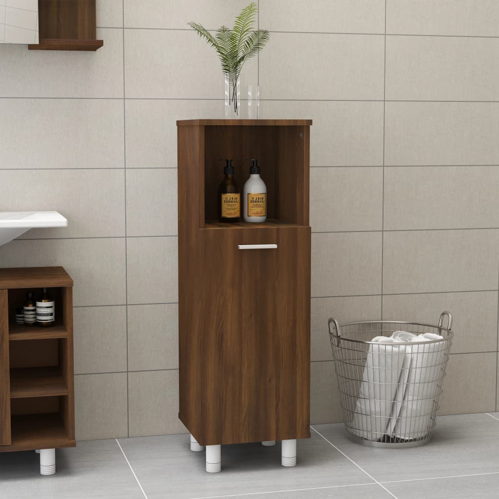 vidaXL Badschrank Braun Eichen-Optik 30x30x95 cm Holzwerkstoff