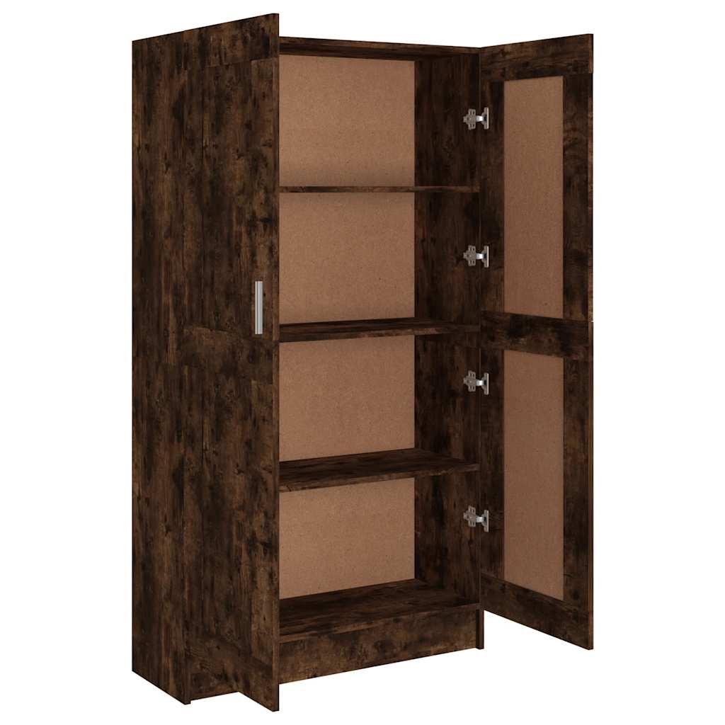 vidaXL Bücherschrank Räuchereiche 82,5x30,5x150 cm Holzwerkstoff