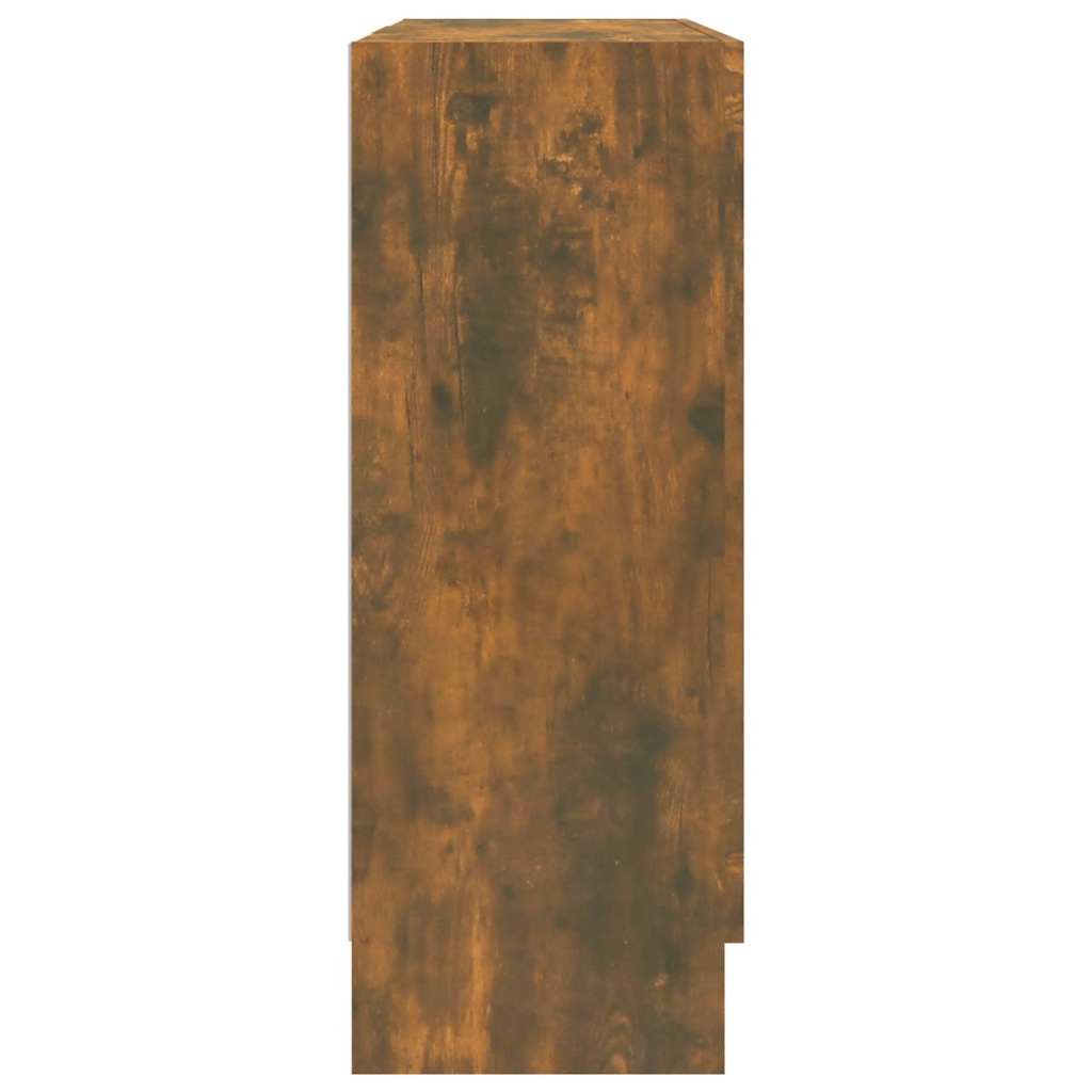 vidaXL Vitrinenschrank Räuchereiche 82,5x30,5x80 cm Holzwerkstoff