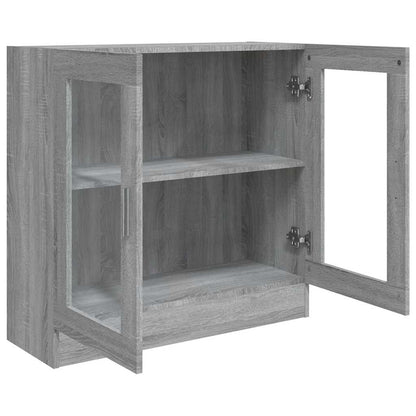 vidaXL Armoire vitrine gris sonoma 82,5x30,5x80 cm bois d'ingénierie