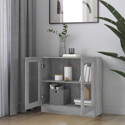 vidaXL Armoire vitrine gris sonoma 82,5x30,5x80 cm bois d'ingénierie