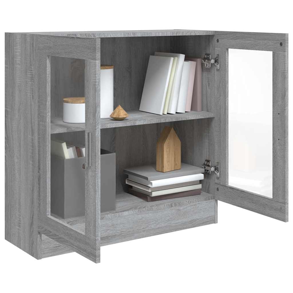 vidaXL Armoire vitrine gris sonoma 82,5x30,5x80 cm bois d'ingénierie