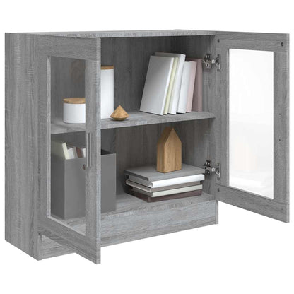 vidaXL Armoire vitrine gris sonoma 82,5x30,5x80 cm bois d'ingénierie