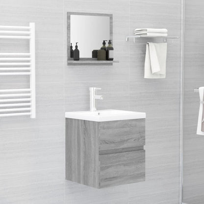 vidaXL Badspiegel Grau Sonoma 40x10,5x37 cm Holzwerkstoff