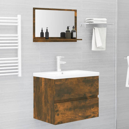 vidaXL Badspiegel Räuchereiche 60x10,5x37 cm Holzwerkstoff