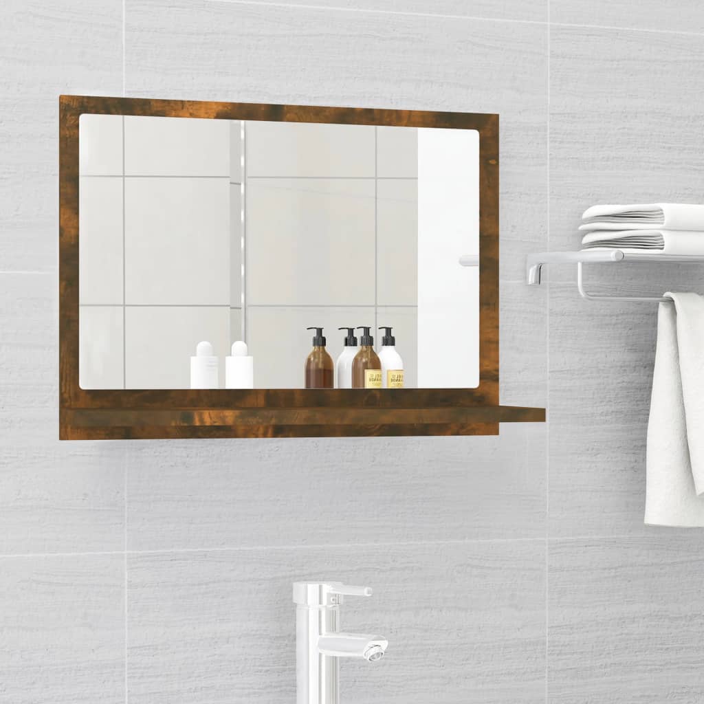 vidaXL Badspiegel Räuchereiche 60x10,5x37 cm Holzwerkstoff