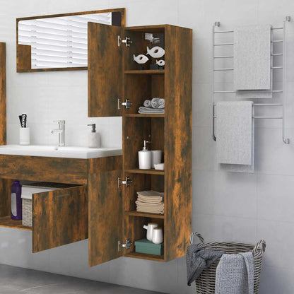 vidaXL Badezimmerschrank Räuchereiche 30x30x130 cm Holzwerkstoff