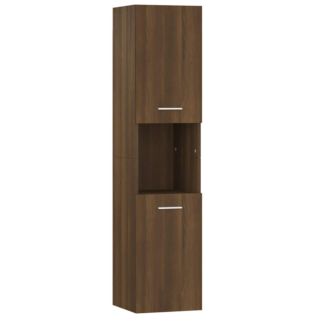 vidaXL Badezimmerschrank Braun Eichen-Optik 30x30x130 cm Holzwerkstoff