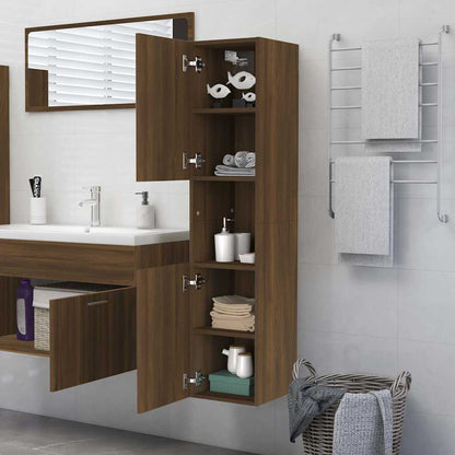 vidaXL Badezimmerschrank Braun Eichen-Optik 30x30x130 cm Holzwerkstoff