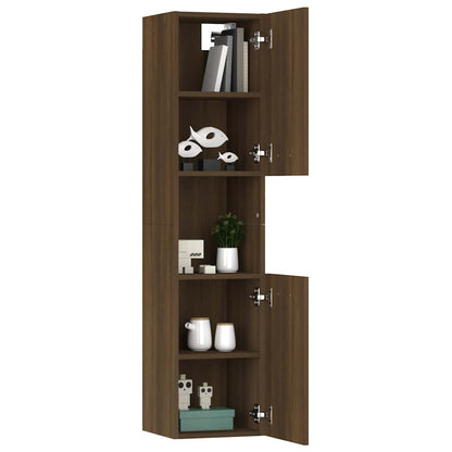 vidaXL Badezimmerschrank Braun Eichen-Optik 30x30x130 cm Holzwerkstoff