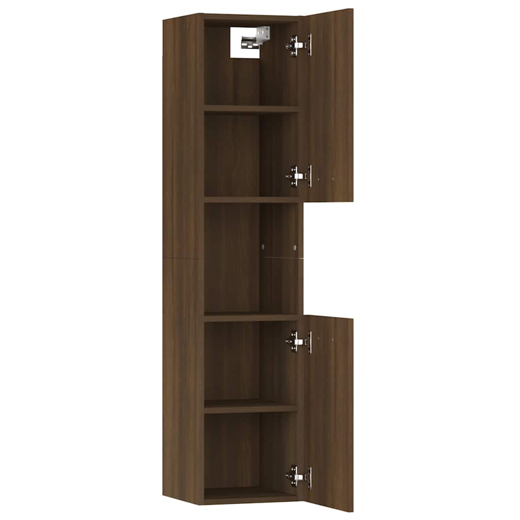 vidaXL Badezimmerschrank Braun Eichen-Optik 30x30x130 cm Holzwerkstoff