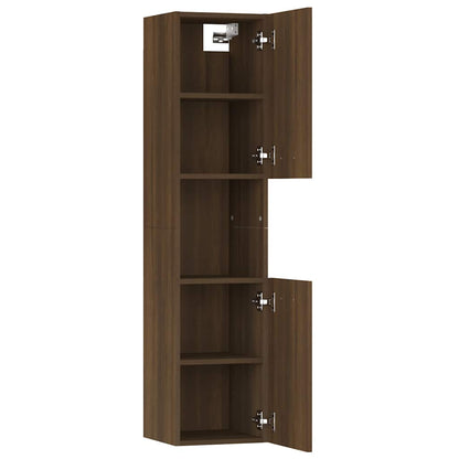 vidaXL Badezimmerschrank Braun Eichen-Optik 30x30x130 cm Holzwerkstoff