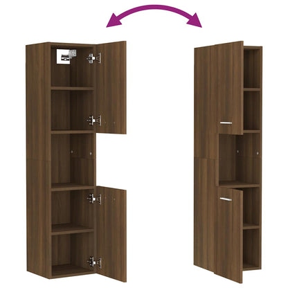 vidaXL Badezimmerschrank Braun Eichen-Optik 30x30x130 cm Holzwerkstoff