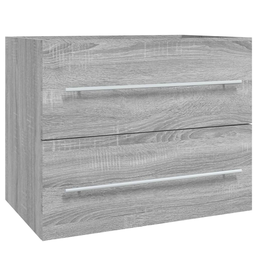 vidaXL Waschbeckenschrank Grau Sonoma 60x38,5x48 cm Holzwerkstoff