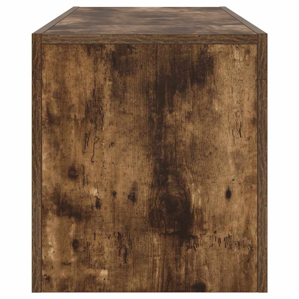 Meuble TV vidaXL avec lumières LED chêne fumé 120x35x40 cm