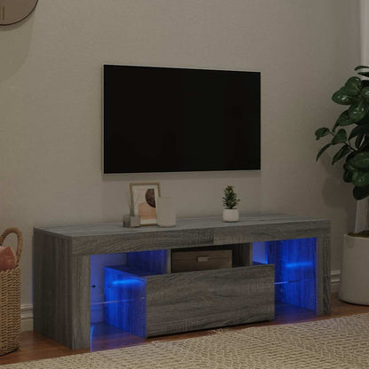 Meuble TV vidaXL avec lumières LED gris Sonoma 120x35x40 cm