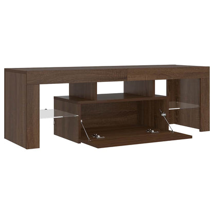 Meuble TV vidaXL avec lumières LED marron aspect chêne 120x35x40 cm