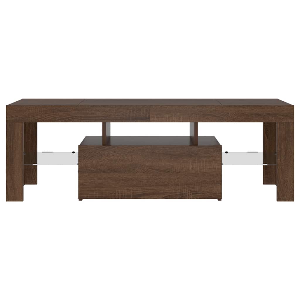 Meuble TV vidaXL avec lumières LED marron aspect chêne 120x35x40 cm
