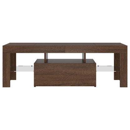 Meuble TV vidaXL avec lumières LED marron aspect chêne 120x35x40 cm
