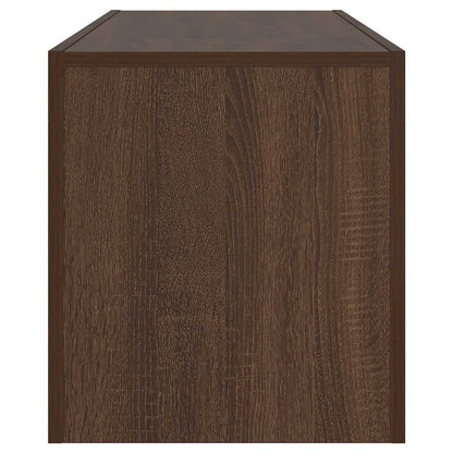 Meuble TV vidaXL avec lumières LED marron aspect chêne 120x35x40 cm