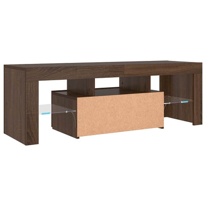 Meuble TV vidaXL avec lumières LED marron aspect chêne 120x35x40 cm