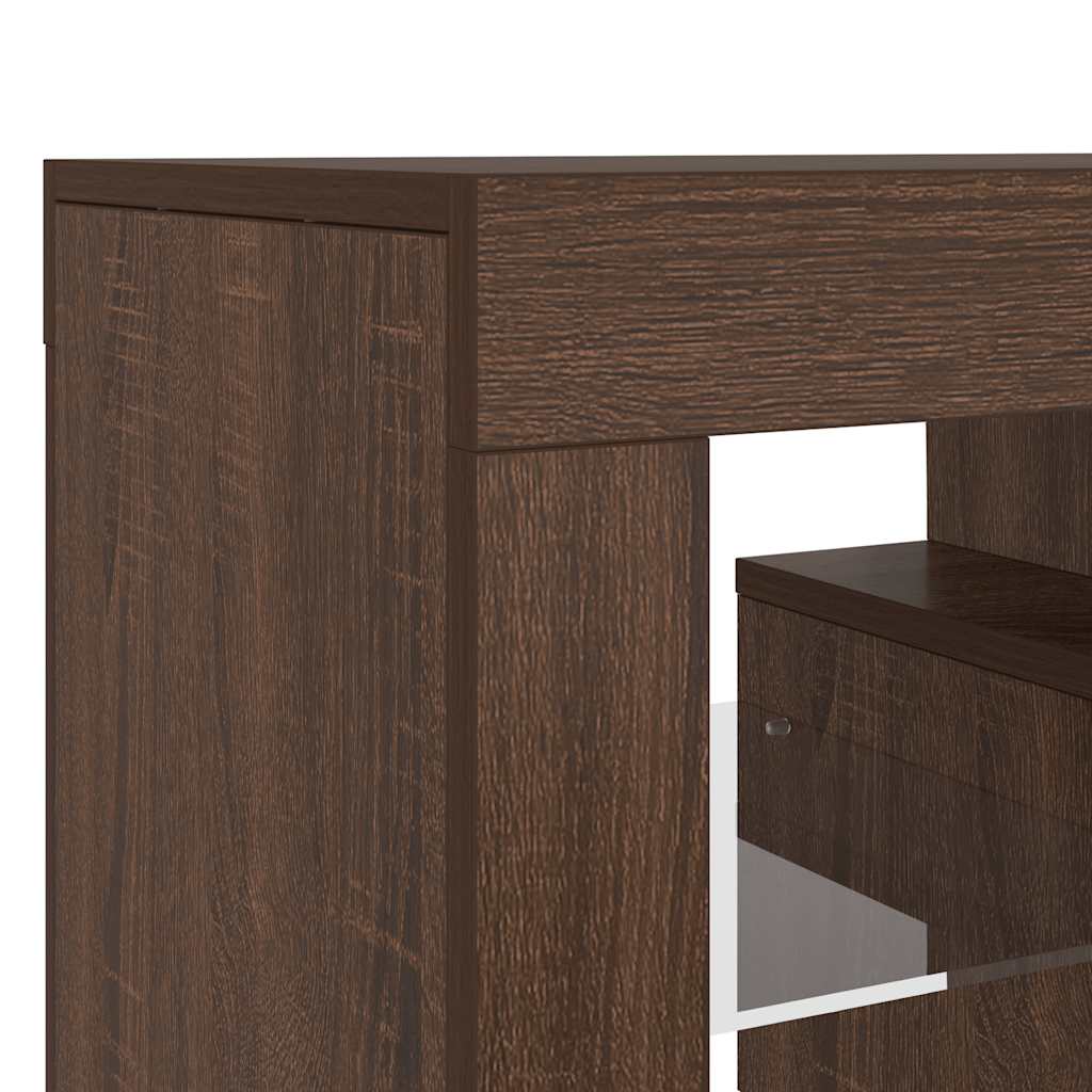 Meuble TV vidaXL avec lumières LED marron aspect chêne 120x35x40 cm