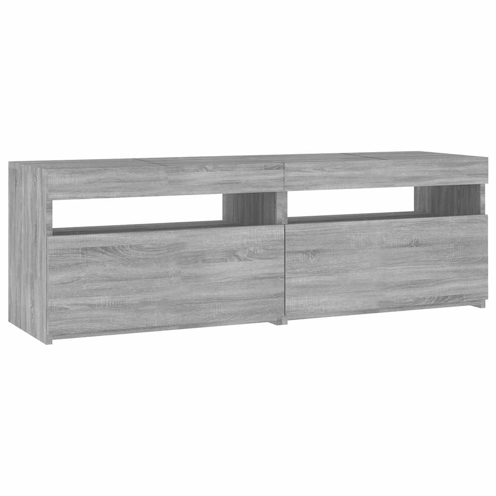 Meuble TV vidaXL avec lumières LED gris Sonoma 120x35x40 cm