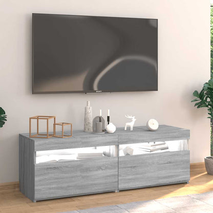 Meuble TV vidaXL avec lumières LED gris Sonoma 120x35x40 cm
