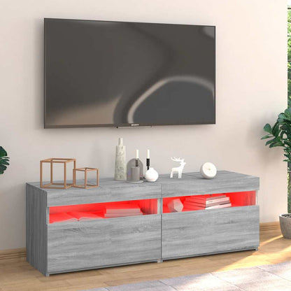 Meuble TV vidaXL avec lumières LED gris Sonoma 120x35x40 cm