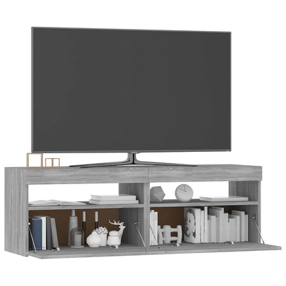Meuble TV vidaXL avec lumières LED gris Sonoma 120x35x40 cm